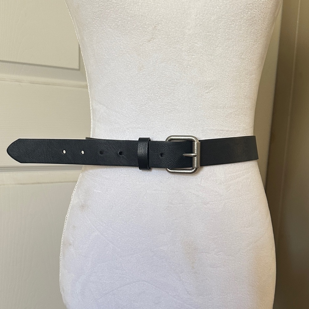 Levi's Black Belt with Silver Buckle